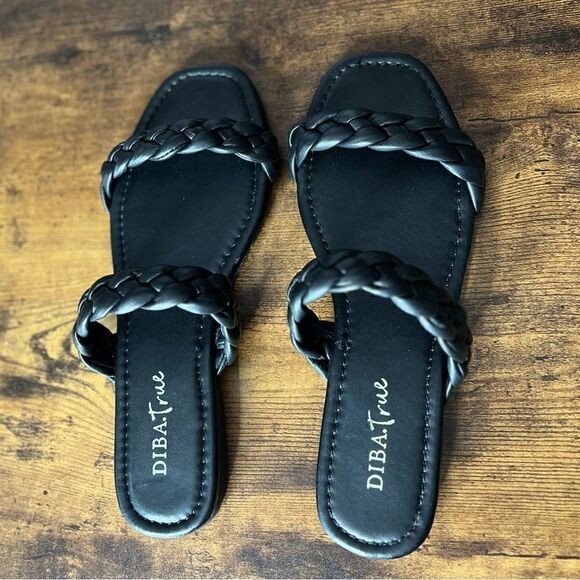 Diba True Rae Nah Leather Braided Sandal in Black, Size 9. New in Box! - Picture 8 of 16